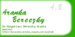 aranka bereczky business card